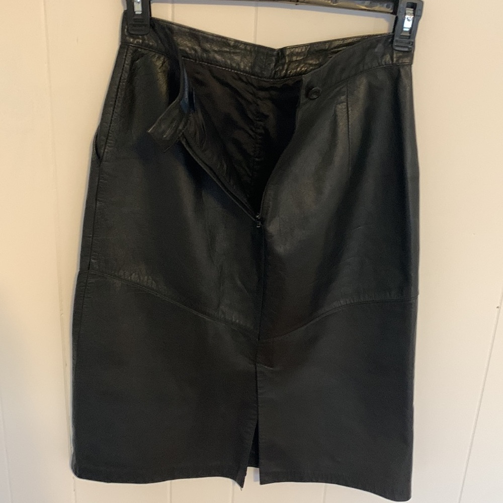 Leather Moto Pencil Skirt by Evan Davies Size 10 - Picture 7 of 11